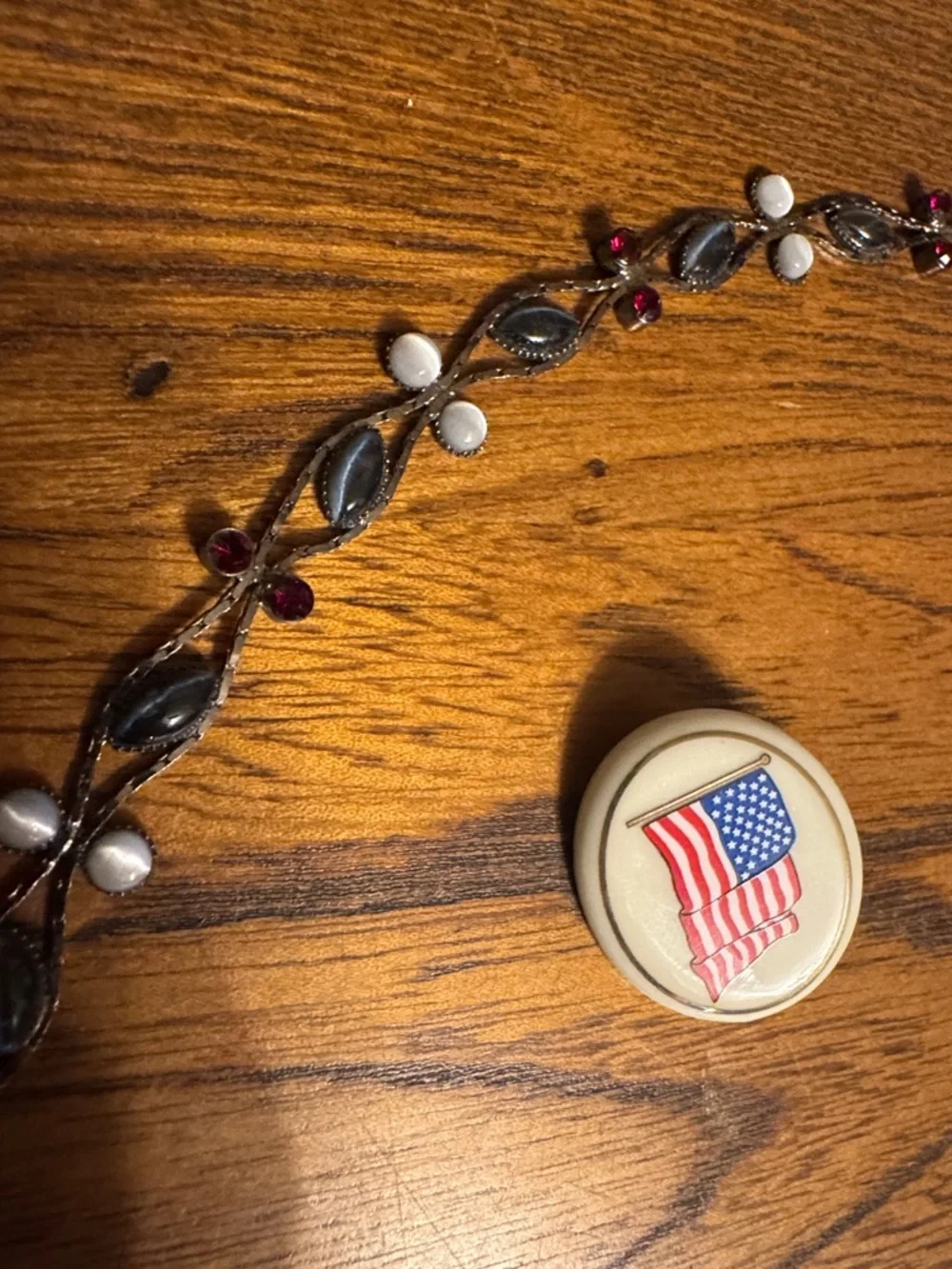 Patriotic Lenox Flag Pin & JcPenney Bracelet with Red, White & Blue Accents - Picture 2 of 5